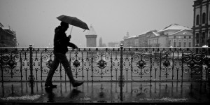 Surviving a rainy day with an umbrella